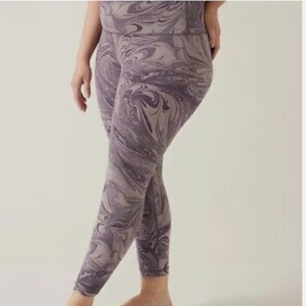 🏷️Athleta Women's Transcend 7/8 Tight Sumi Marble Violet Size 3X
